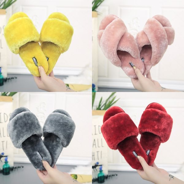 

fascinating2020 flat bring crossing bottom mink hair one word wo summer outside clothes baby cool slipper#240, Black