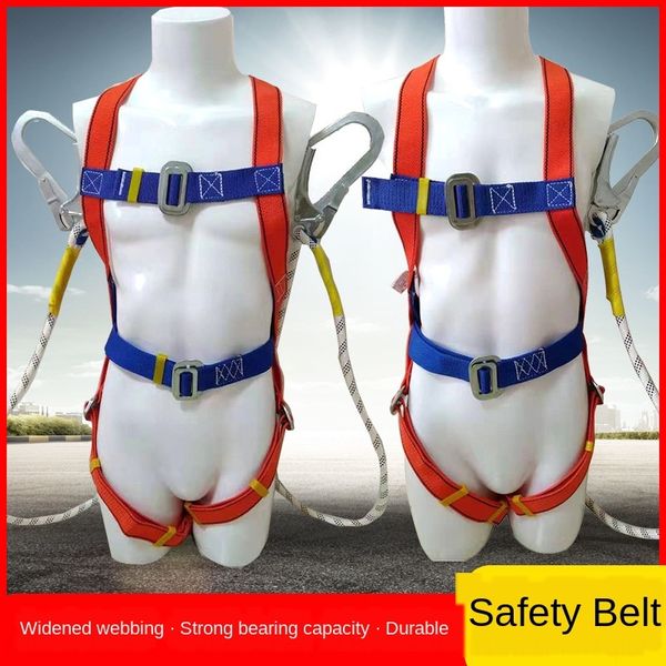 

european-style five-point double hooks for aerial work european safety belt buffer drop-proof double back whole body safety belt