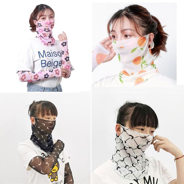 

yafeng tiktok same style ice sleeve armrest sun-proof ice sleeve and dust-proof hanging ear veil mask collar set, Black