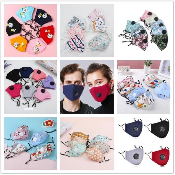 

Stock adult kids mask with filter PM2.5 cotton face mouth mask Dustproof Protective Mask Cartoon Face Masks washable carbon Filter Breathe