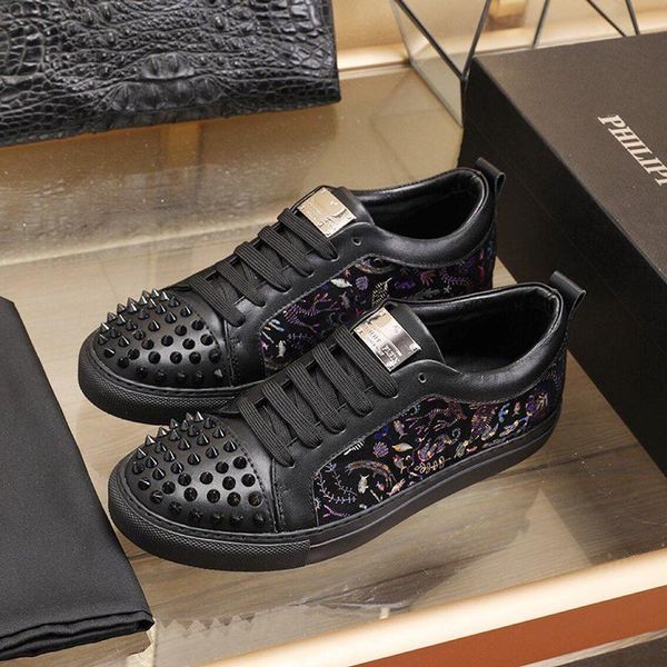 

luxury studs men 's shoes fast delivery new arrival low casual lightweight lace -up shoes sale with origin box chaussures pour hom