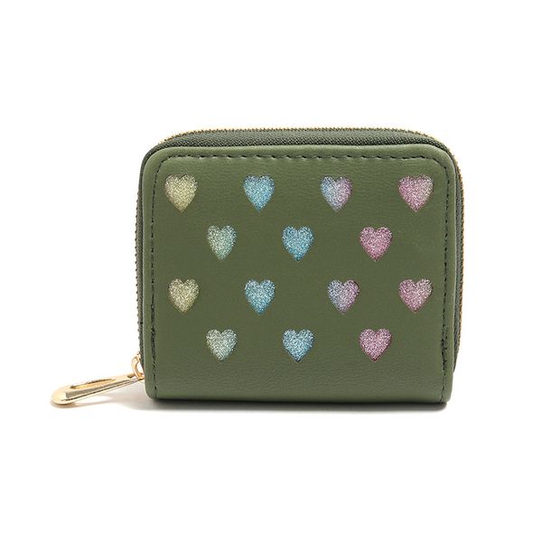 

pu leather hollow out hearts women short wallet coin purse small pouch mini bag bolso bolsa carteira femininas for girls, White