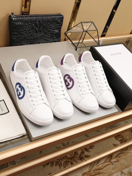 

2020 classic side big gg mens designer casual shoes sneakers embossed cowhide side guchi trainers with box xl1020230