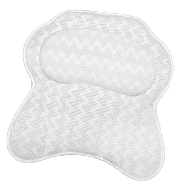 

bath pillow for bathtub with suction cups for comfort neck & back support