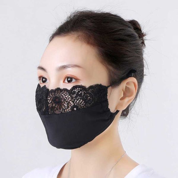 

designer luxury lace mask outdoor anti-dust sunscreen breathable washable reusable face masks protective mask wholesale cheap
