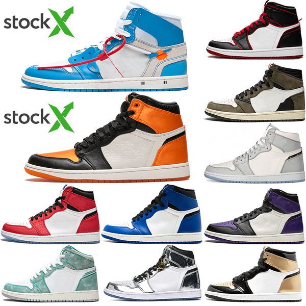 

new arrival jumpman 1 1s high obsidian unc white game royal unc basketball shoes mens shattered backboard 3.0 mens sports sneakers shoes