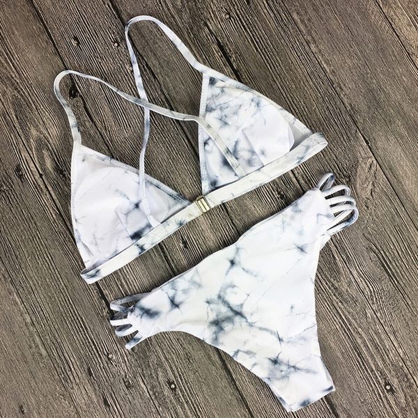 

bikinis swimwear women marble print padded bra beach halter bikini bikinis set swimsuit beachwearbiquini bikini 2118 s  l 20, White;black