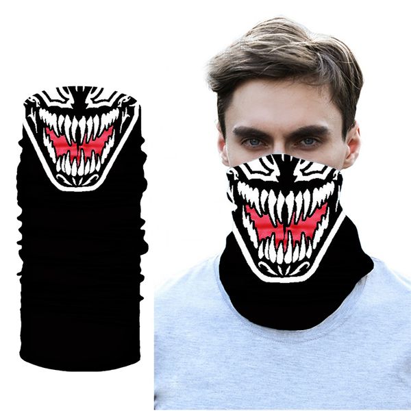 

outdoor sport skull cycling bandana multifunctional headband neck seamless cycling scarf men women camping hiking scarf, Black
