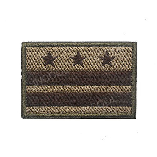 Stickerei Flecken USA amerikanischen District of Columbia Washington DC Flag Moral Patches Tactical Emblem Applikationen gestickte Abzeichen