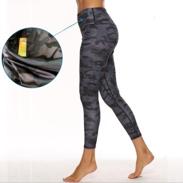 

womens fitness leggings camouflage inside pocket polyester sweatpants women high waist elastic leggings workout leggings jogging trousers, Black