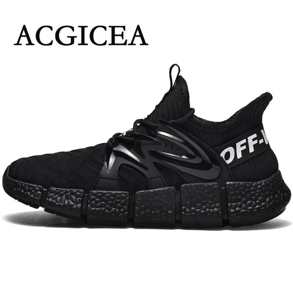 

acgicea breathable men black sneakers 2020 lightweight comfortable sports running shoes lace up men shoes zapatillas de hombre
