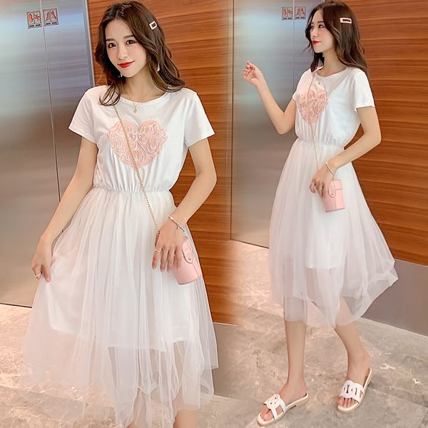 

973# maternity clothes nursing dress summer stylish embroidery dress for pregnant women pregnancy clothes breastfeeding, White