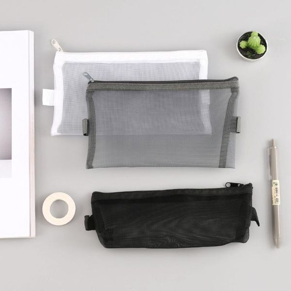 

cosmetic bags multi-function transparent mesh women makeup purse case nylon material travel accessories bag
