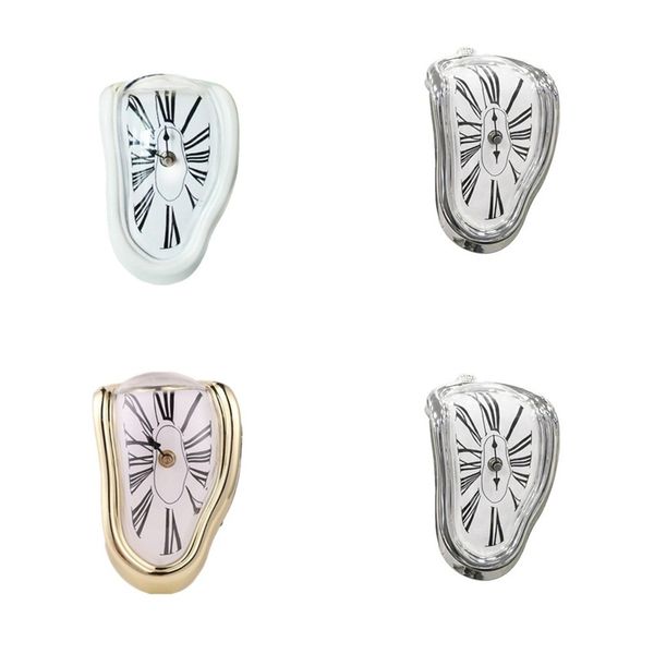 

retro wall clock plastic circle bending roman figure watch clocks warp bell home furnishing desk corner deco 18wy c2