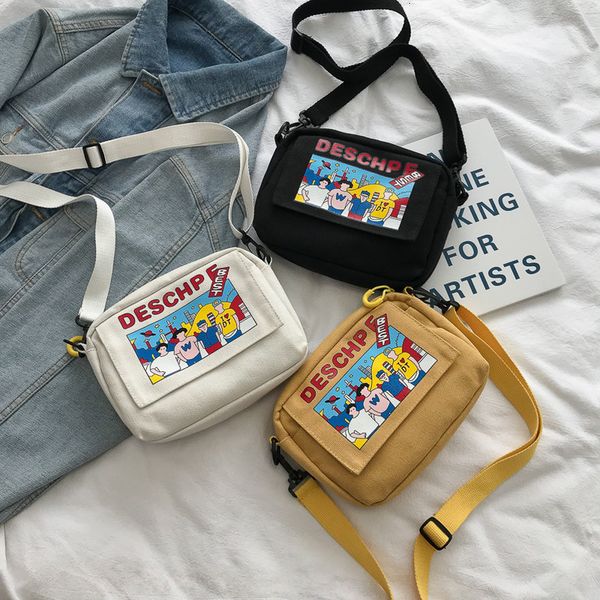 

messenger bags for women fashion 2020 brand new cartoon students canvas female simple zipper handbags shoulder bags