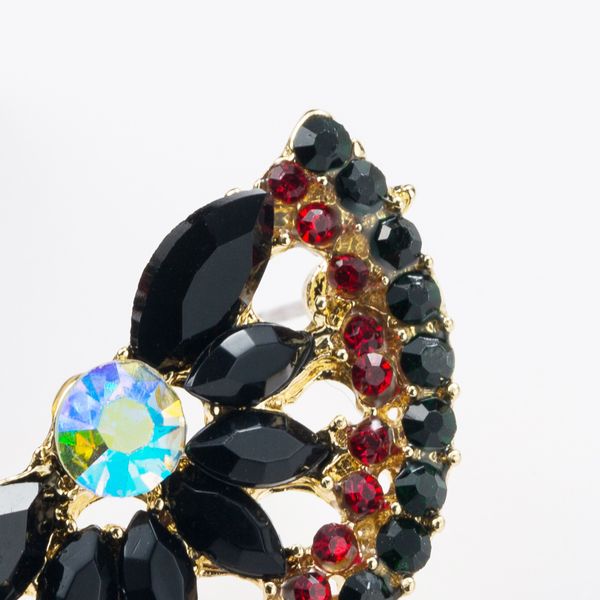 

fashion exaggerated semicircular acrylic diamond earrings female personalized earrings bohemian style, Golden