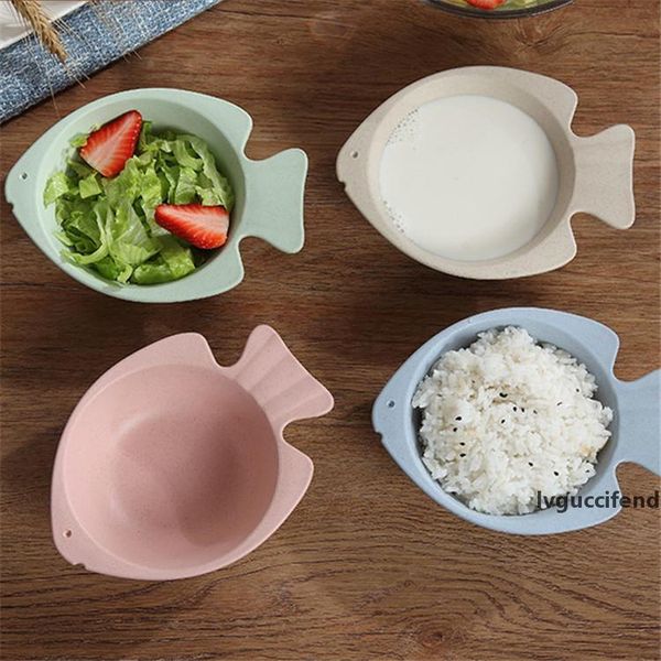 

cute plastic kid bowls children bowls baby bowls food grade wheat straw and plastic material fish design