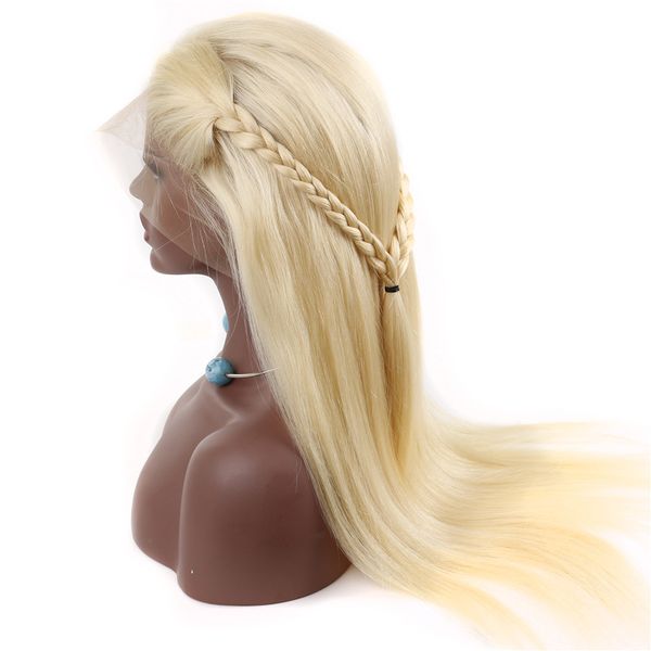 

glueless 13*4 lace front wig pre plucked #613 blonde brazilian straight lace frontal human hair wig with baby hair remy lace wig, Black