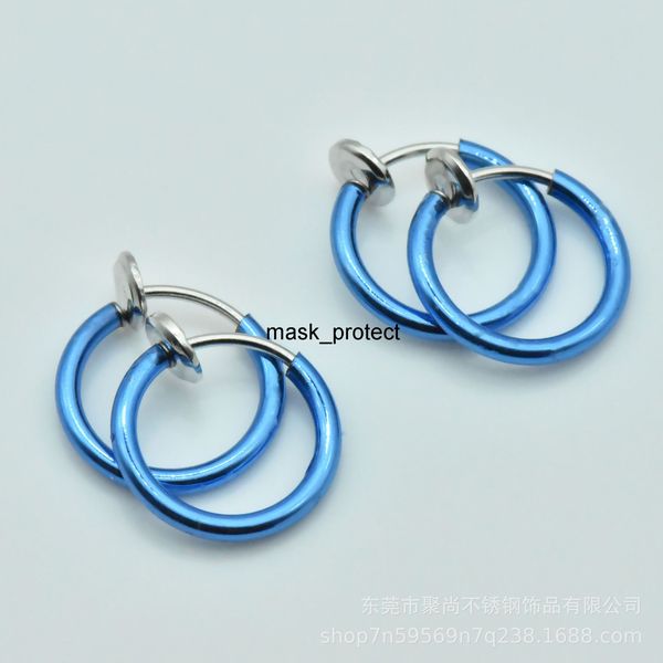 

anti-allergy 11mm invisible earrings clip ear nose ring nasal accessories, Golden