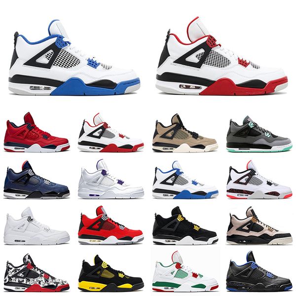 

jumpman 4 motorsport blue 4s men women basketball shoes cool grey black cat white cement cool grey fire red mens outdoor trainer sneakers