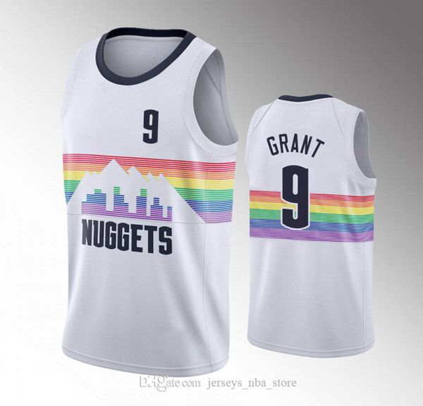 

men denver nuggets nikola jokic michael porter jr. jamal murray will barton jerami grant nba white custom jersey, Black;red