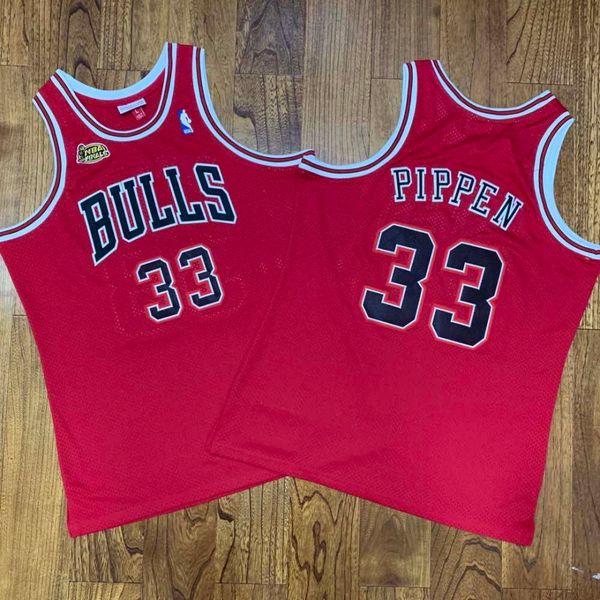 

men's scottie pippen mitchell ness 1997-98 red stitched jersey, Gray