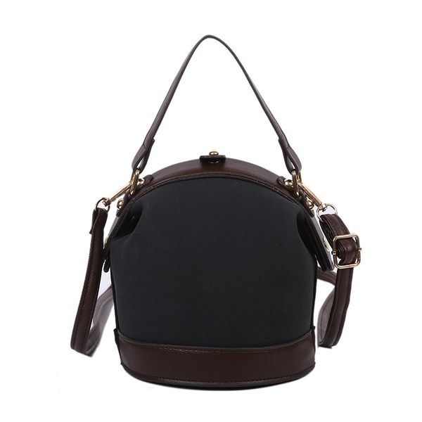 

fggs-vintage hong kong стиль сумка мода плеча сумка wild colorblock bucket bag