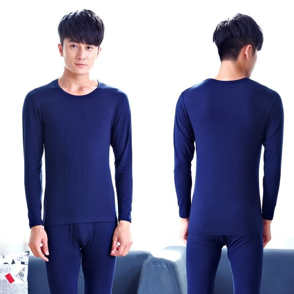 

m063j и зимний мужской модальных чистого хлопка белье ультратонкий основной базы вокруг шеи длинный рукав костюм теплый теплая одежда нижнее, Black;white