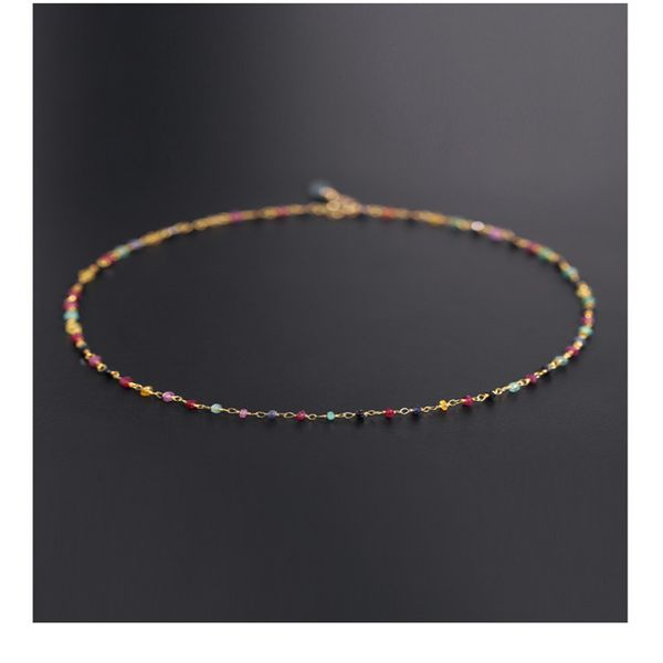 

daimi faceted sapphire necklace female gemstones genuine yellow 14k gold injection jewelry pendant ceremony, Silver