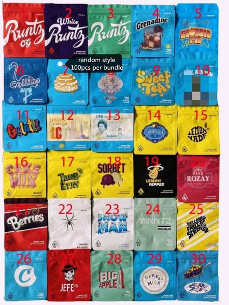 

30 стили zipper майларовые сумки candy bag cookies промозглой runtz sorbet minntz сухой травы пакет ramdom стили