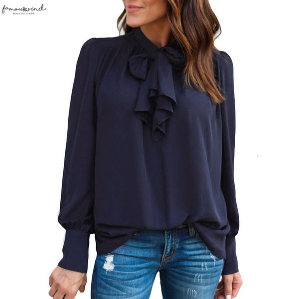 

women 2020 new summer chiffon casual shirt women blusas harajuku long sleeve bow drop shipping, White