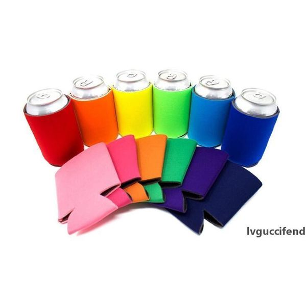 

solid color neoprene foldable stubby holders beer cooler bags for wine food cans cover kitchen tools lx1596