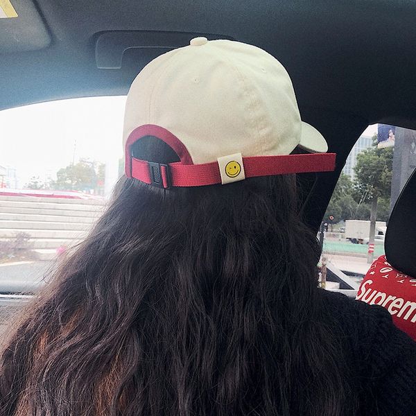 

korean fashion all-match smiling face curved eaves casual male harajuku baseball cap baseball cap student sun hat children' summer, Blue;gray