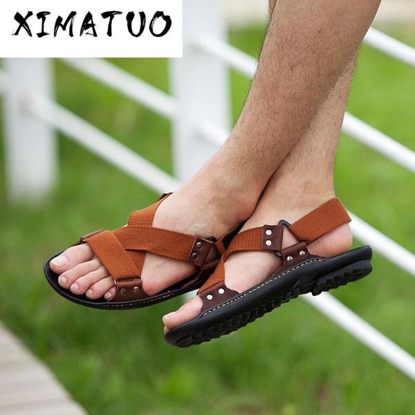 

beach men's summer fashion casual tide shoes non-slip comfortable gladiator sandals men's sandals non-slip beach leather shoes, Black