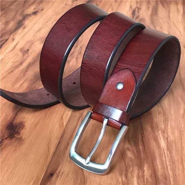 

stainless steel belt buckle leather belt men thick luxury men vintage ceinture homme cinturon mujer riem male mbt0546, Black;brown
