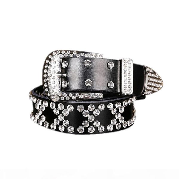 

2020 новый coming прекрасный скидка atlas western пастушка bling пастушка кожаный пояс clear rhinestone crystak новые дизайнерские ремни жен, Black;brown