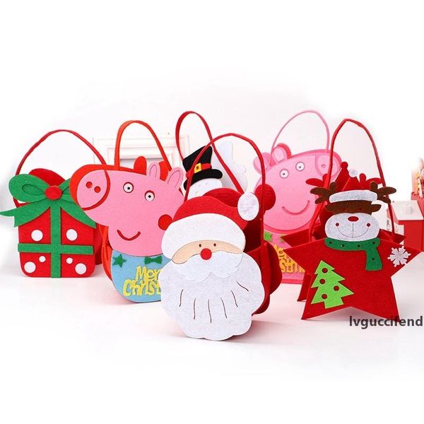 

christmas candy bag handbag 3d gift pouch snowmen pig bags for kids children christmas decoration hha574