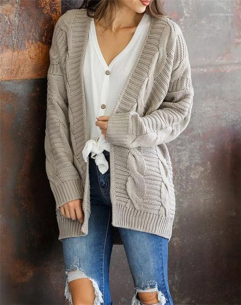 

color long sleeve loose cardigan ladies fashion style coat women knitted cardigan sweater designer solid, White;black