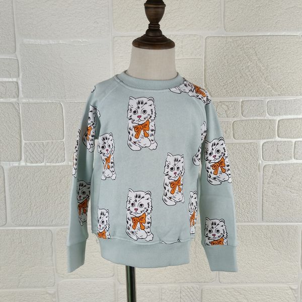 

bobozone cat sweatshirt for kids boys girls autumn winter sweatshirt, White
