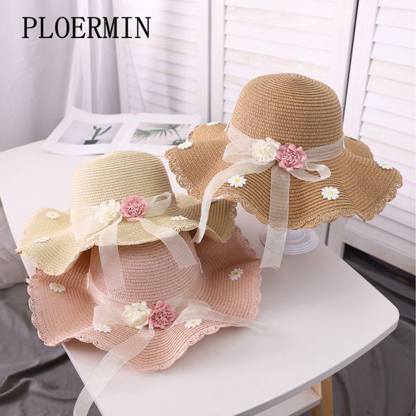 

wide brim hats ploermin summer hat for women beach sun straw panama fedora cap uv protection female 2021, Blue;gray