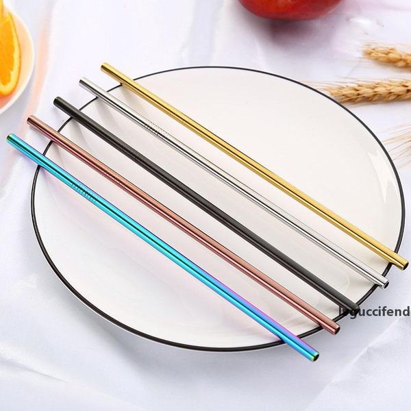 

foldable collapsible stainless steel straws reusable drinking straws portable fashion metal straw with clearning brush for outdoor 08