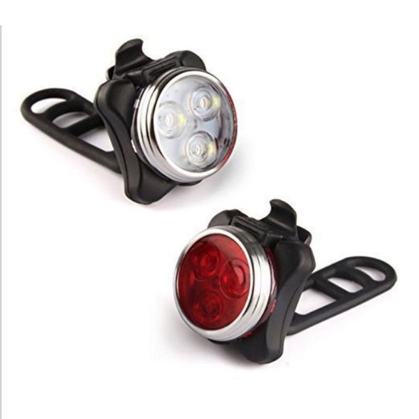 

2pcs rechargeable waterproof cycling bike light set usb charging super bright bike front light tail emergency