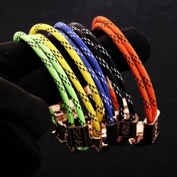 

luxury design titanium steel jewelry wholesale color rope design bracelet titanium steel couple bracelet supply, Black