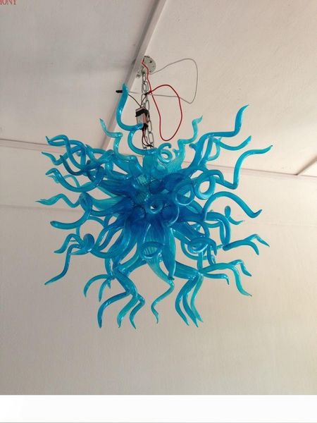 

ac led bulbs 110v 240v bright pretty blown glass art led blue crystal chandelier
