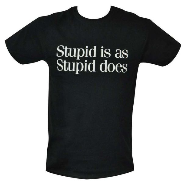 

tshirt stupid is as stupid does mens black all sizes s to 3xl forrest gump, Gray;blue