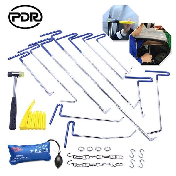 Kit profissional de reparo automático Profissional Hail Danos da ferramenta de ferramenta de cunha kits de haste de push kits de bastão de ferramentas de dente automotivo para trabalho de carro reparando