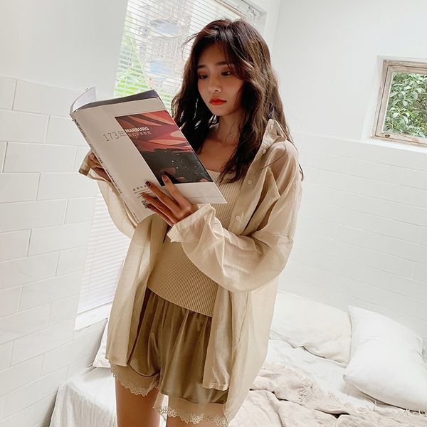 

glass lace stitching home pants summer pajamas lace 2020 new shorts casual pajama pants women can wear loose shorts outside, Blue;red
