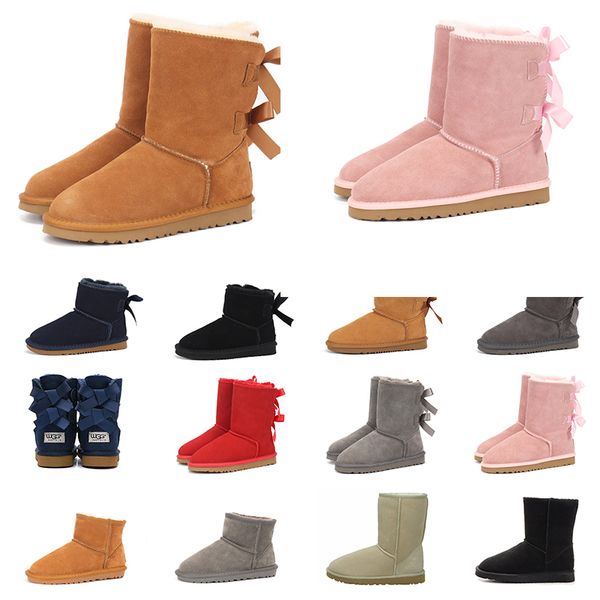 

2020 australian classic high winter boots leather wgg 5281 kids children snow boots women's boots 36-41, Black