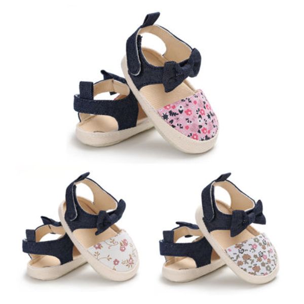 

0-18m baby girls flower shoes newborn soft sole crib sandals first walker shoes