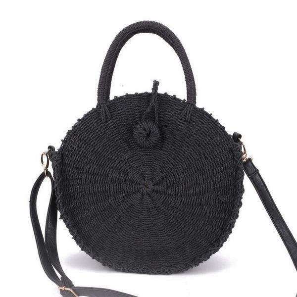

2020 women handmade round beach shoulder bag bali circle straw bags summer woven rattan handbags messenger bag ins popular